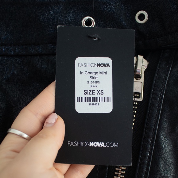 🧨HOT🧨 Asymmetrical Faux Leather Skirt with Metal Detailing from Fashion Nova - Picture 3 of 10